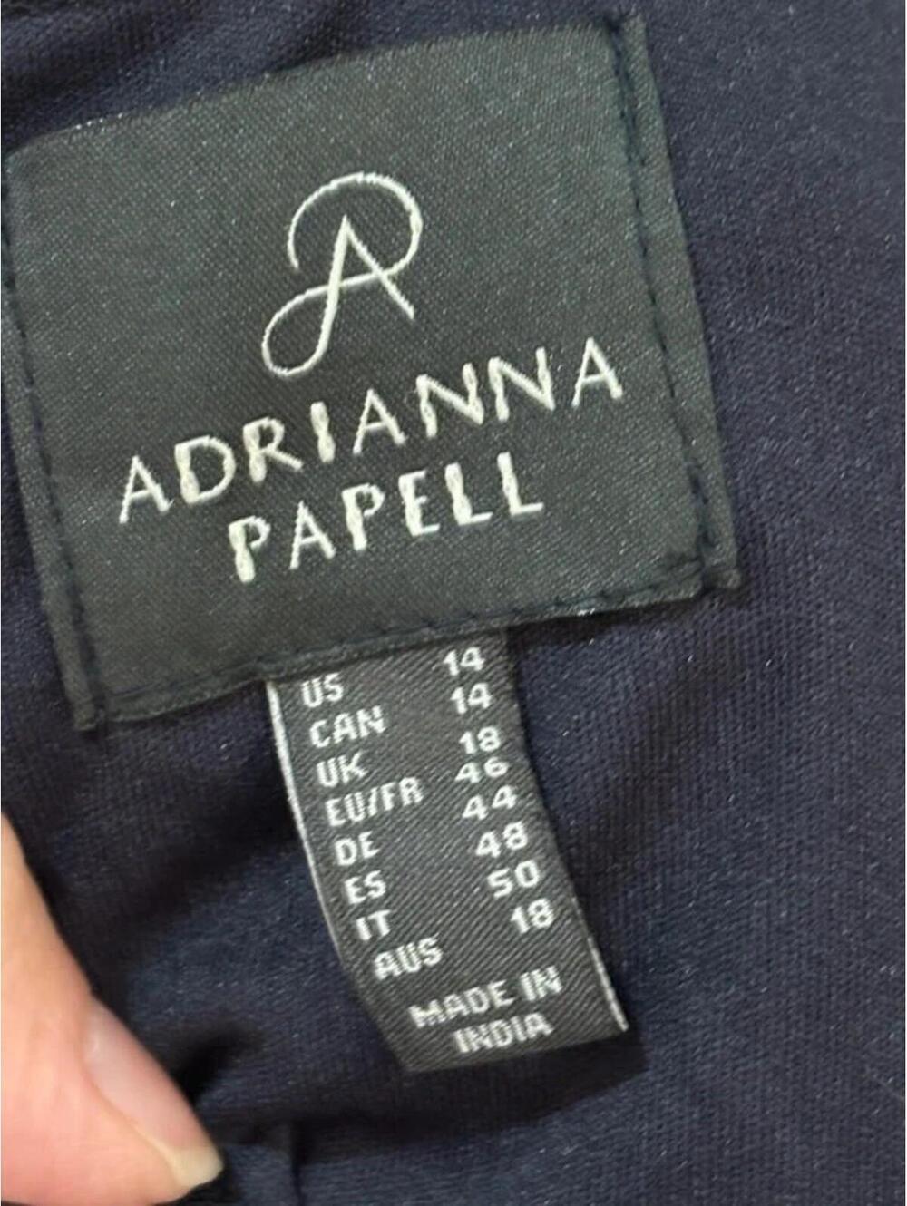 Adrianna Papell Beaded Navy Sheath Dress size US14 - Picture 4 of 5
